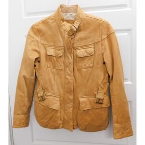 BANANA REPUBLIC Tan Leather Motorcycle Jacket Women's sz S